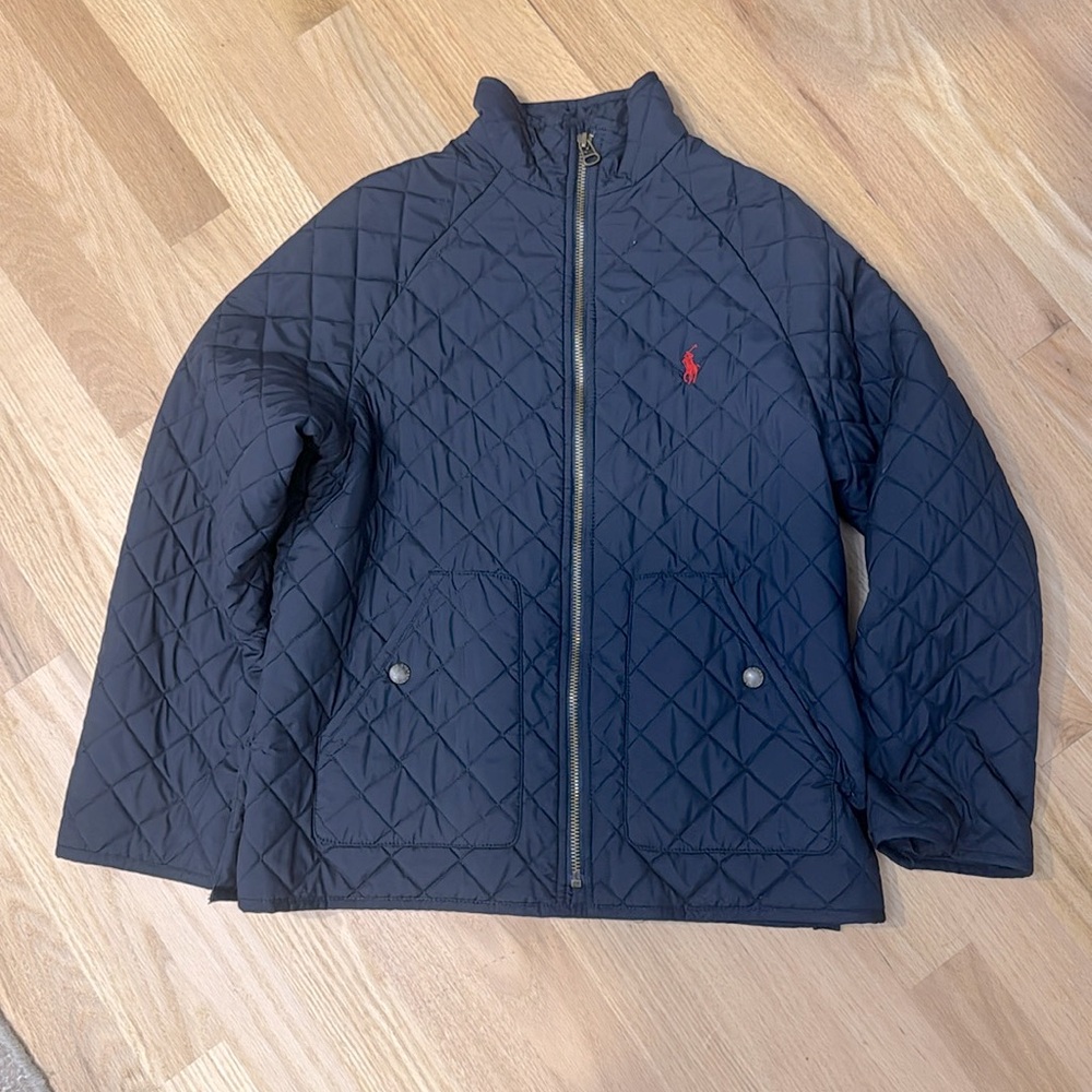 POLO RALPH LAUREN QUILTED BLUE JACKET YOUTH SIZE MEDIUM 10-12